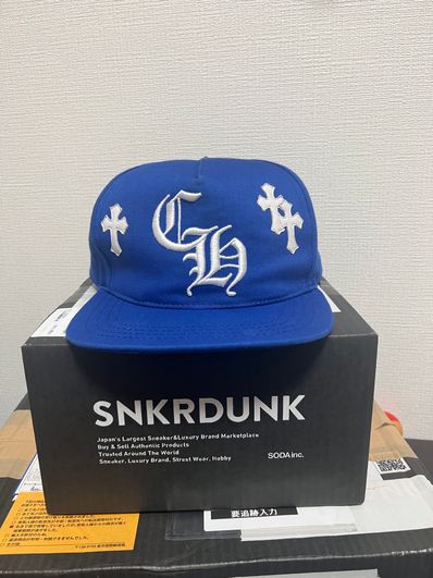 Chrome Hearts CH Hat Cross Patch Baseball Cap "Blue/White"