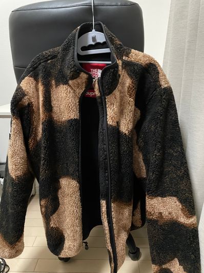 Supreme x The North Face Bleached Denim Print Fleece Jacket "Black"