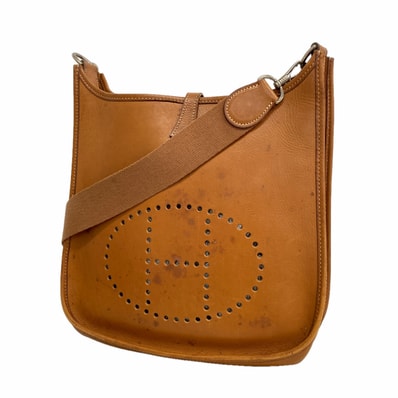 【6ia0874】エルメス ショルダーバッグ エヴリン1PM ヴァッシュ ナチュラル シルバー金具 □C刻印【中古】レディース