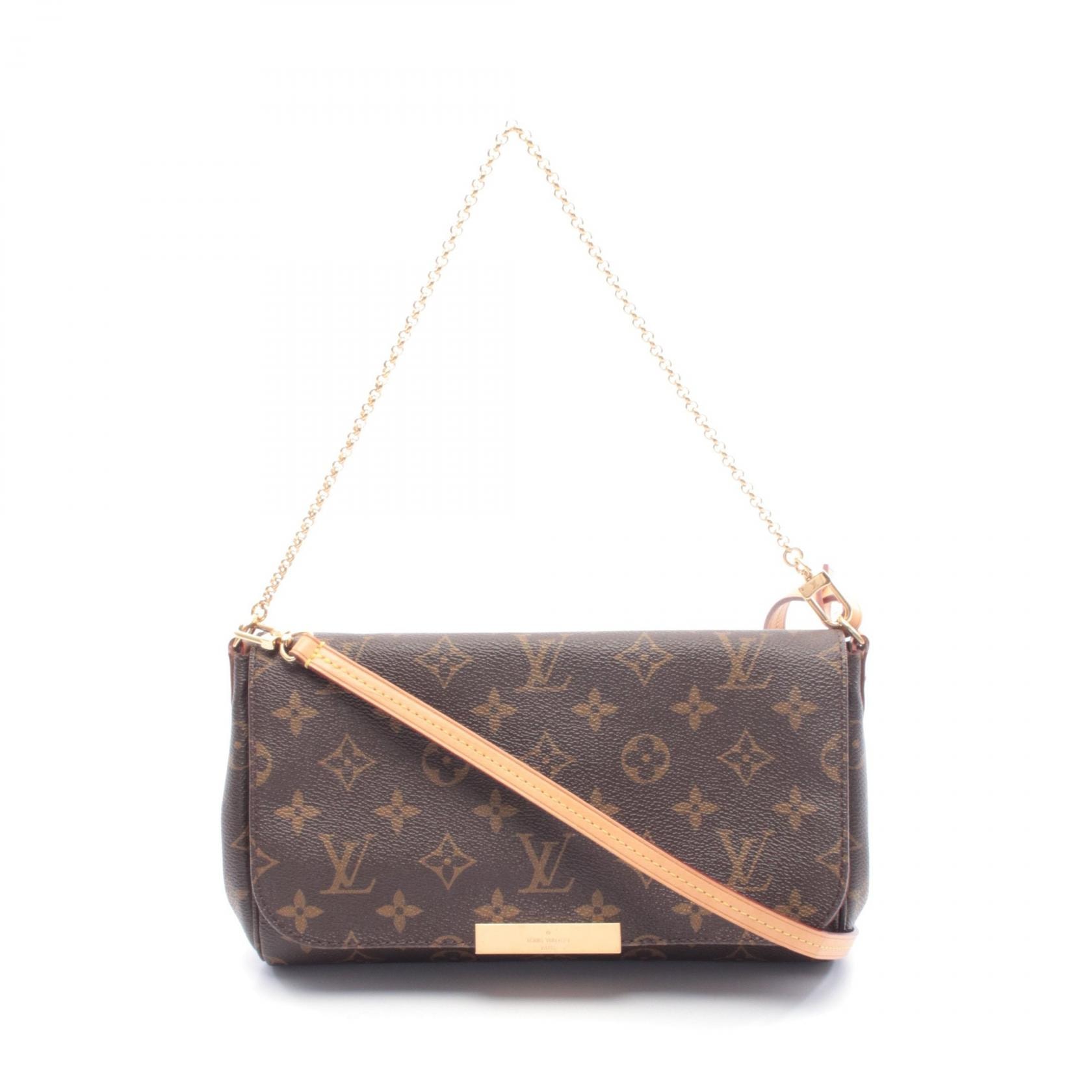 ルイ・ヴィトン LOUIS VUITTON フェイボリットMM ハンドバッグ バッグ PVCコーティングキャンバス レザー モノグラム レディース ブラウン系 M40718 【中古】