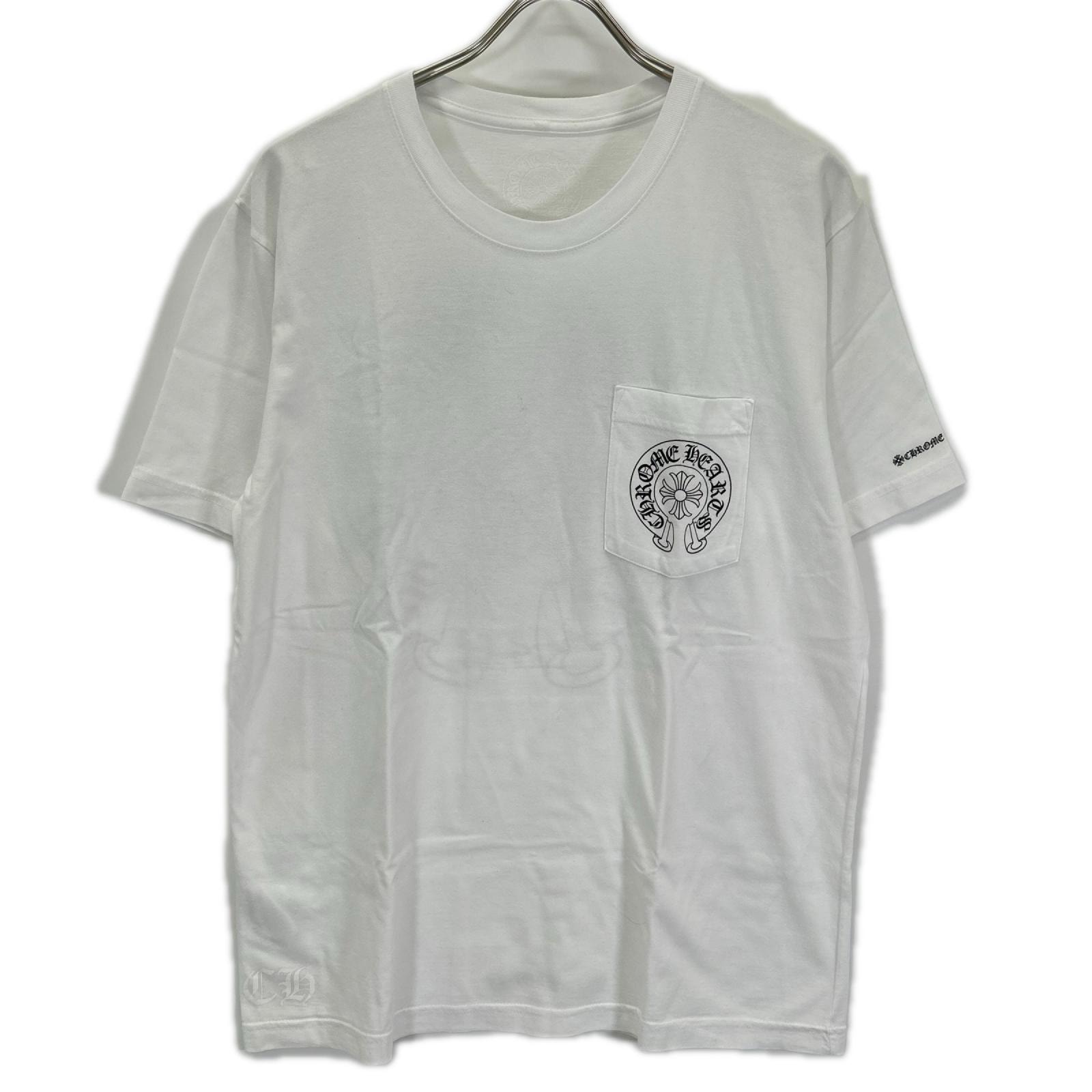 クロムハーツ ホワイト ホースシュー ポケット 半袖Tシャツ L