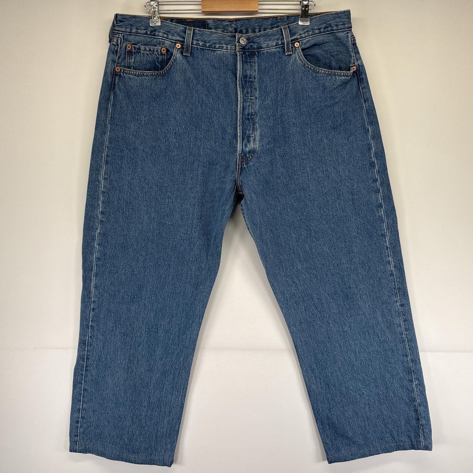 古着 リーバイス Levi's USA製 デニムパンツ 501 ストレート 5ポケット ジーンズ ジーパン 大きいサイズ ボタンフライ w42 L36  ブルー メンズ