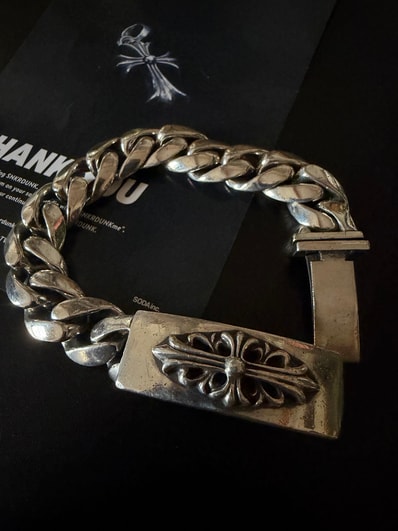 Chrome Hearts ID Floral Cross Bracelet "Silver"