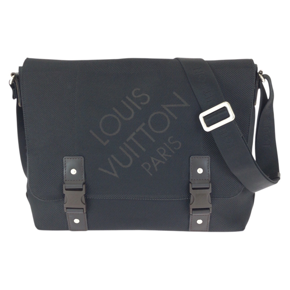 美品 LOUIS VUITTON ルイヴィトン ダミエ ジュアン ルー ブラック ダークブラウン シルバー金具 キャンバス ショルダーバッグ メッセンジャーバッグ 601531 【中古】