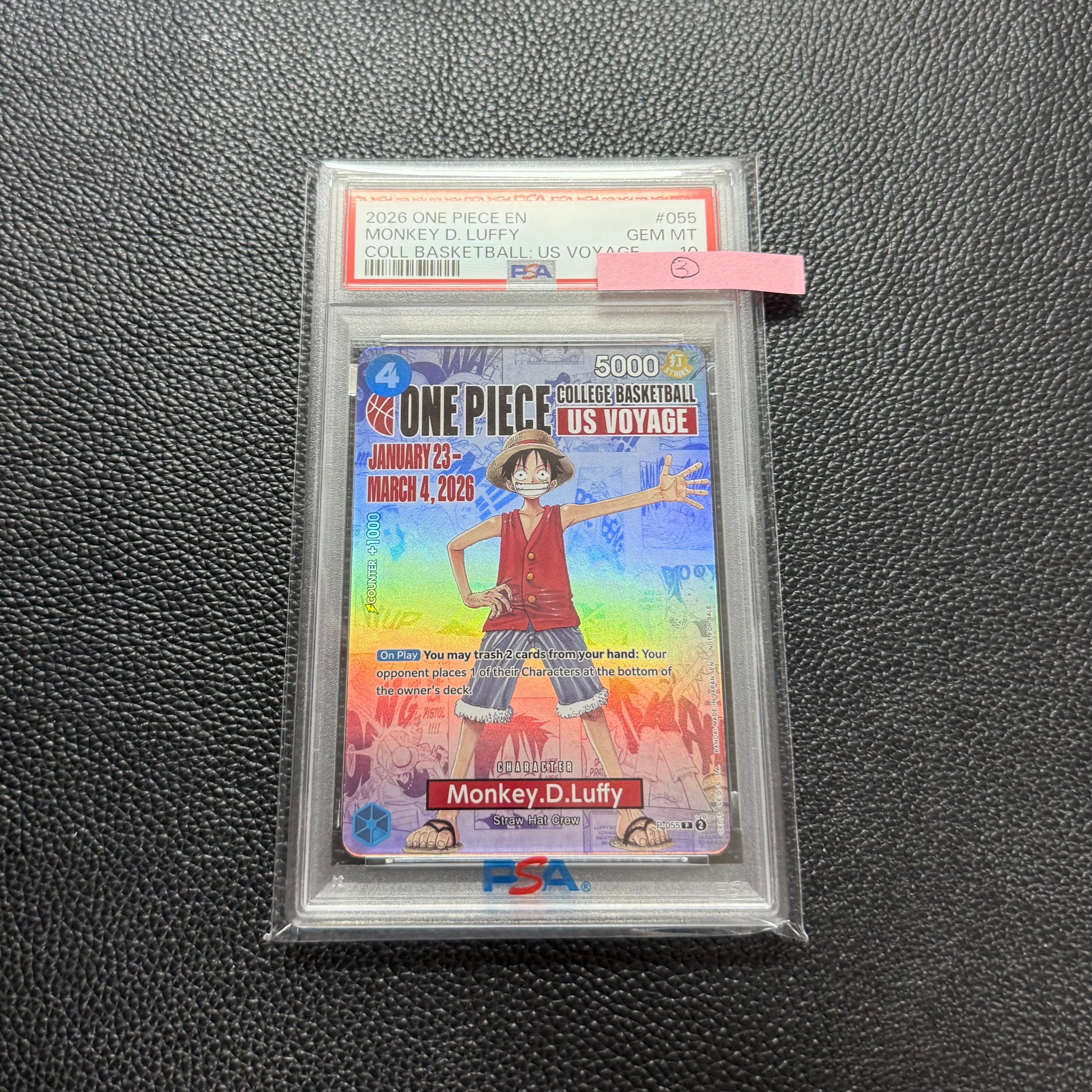 モンキー・D・ルフィ:P (開封済) [P-055]【英語版】(プロモーションカード「ワンピース カレッジ バスケットボール:USボヤージュ」)