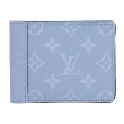 【お値下げ品】LOUIS VUITTON ルイ・ヴィトン ポルトフォイユ ミュルティプル 二つ折り財布 M14111 モノグラム ライトブルー メンズ【中古】