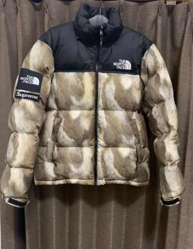 Supreme x The North Face Fur Print Nuptse Jacket "Brown"