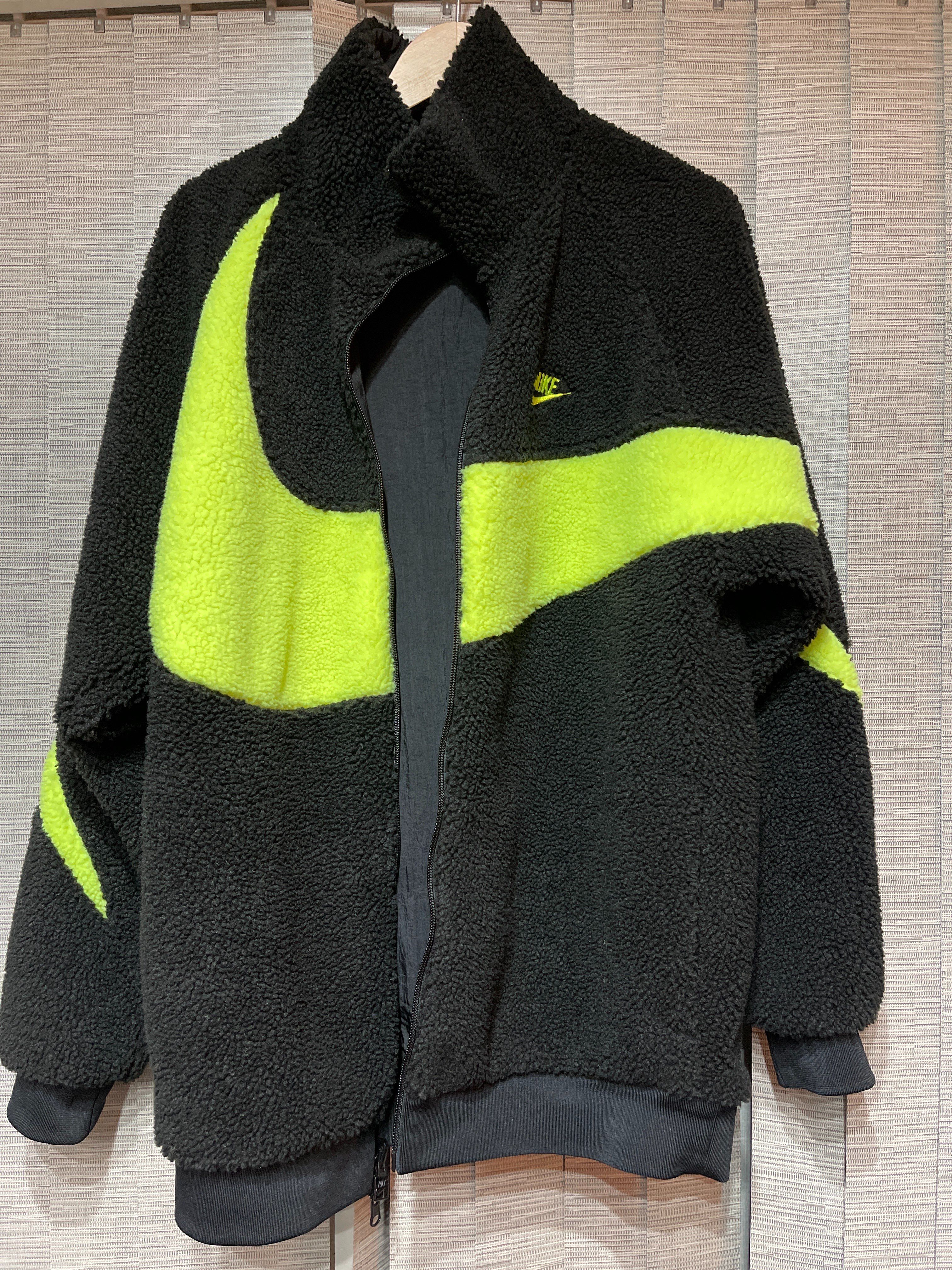 Nike Big Swoosh Reversible Boa Jacket"Black Neon"