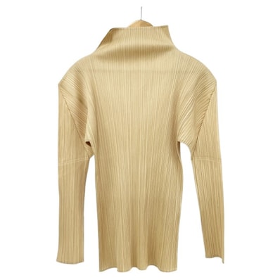 PLEATS PLEASE ISSEY MIYAKE イッセイミヤケ 長袖シャツ size3 無地 レディース PP04-JK604 ベージュ