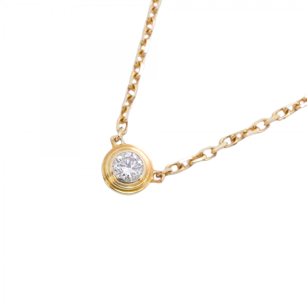 【6jdb0427-10】カルティエ ネックレス ダムール XS/1PD K18YG イエローゴールド ダイヤモンド【中古】レディース