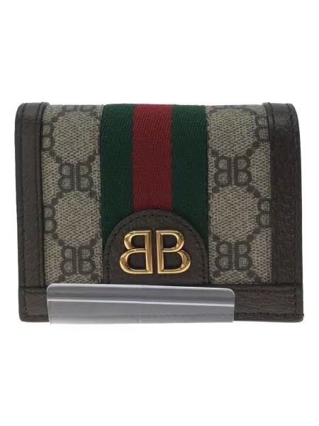 GUCCI x BALENCIAGA Hacker Card Case Wallet In Coating Coated Canvas "Beige"