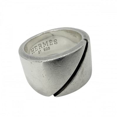 HERMES エルメス 指輪 カッティング リング アクセサリー ジュエリー 51サイズ シルバー925 約9.5号 レディース 約14.7g【中古品】