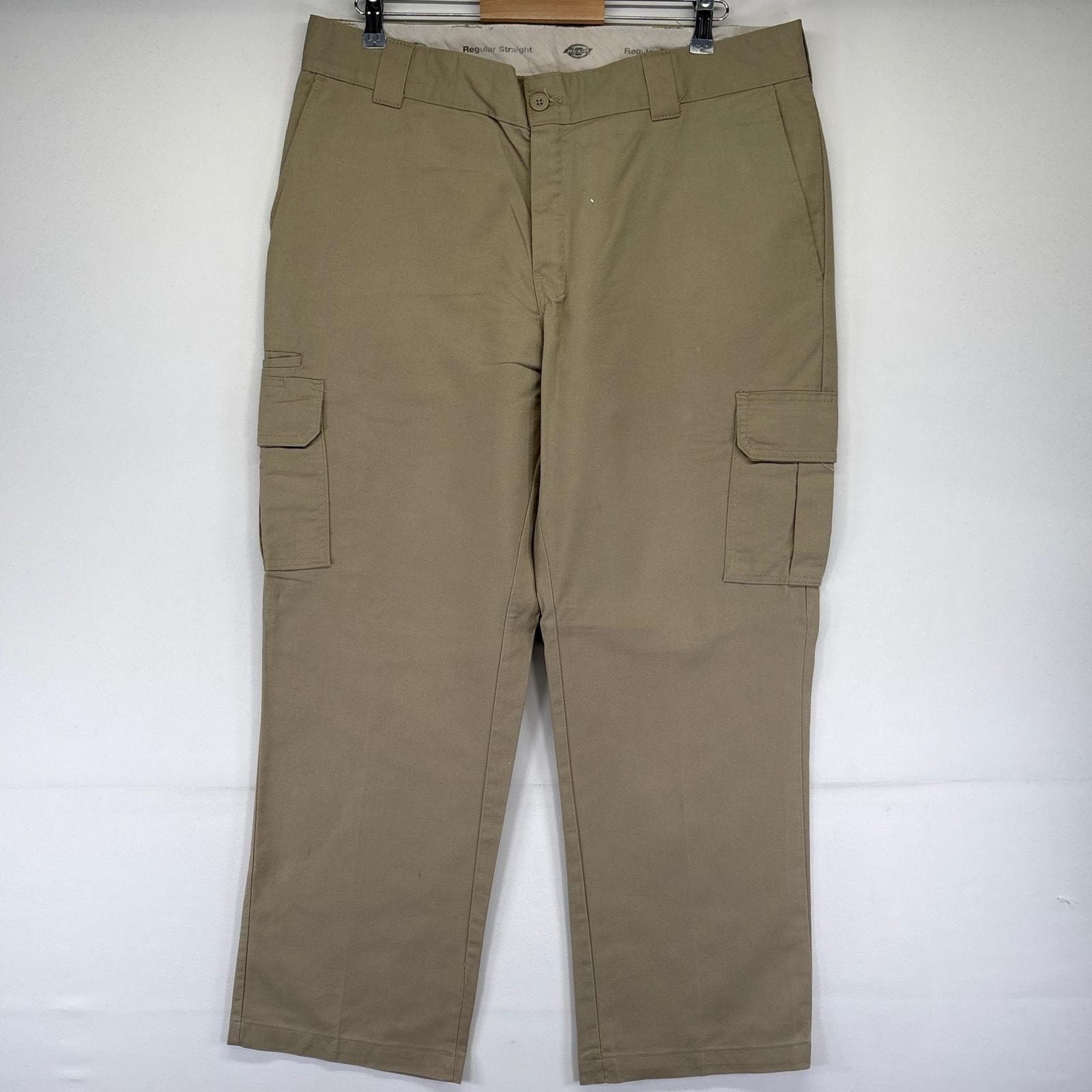 古着 ディッキーズ Dickies パンツ カーゴパンツ ワーク サイドポケット 大きいサイズ W38×L30  ベージュ系 メンズ