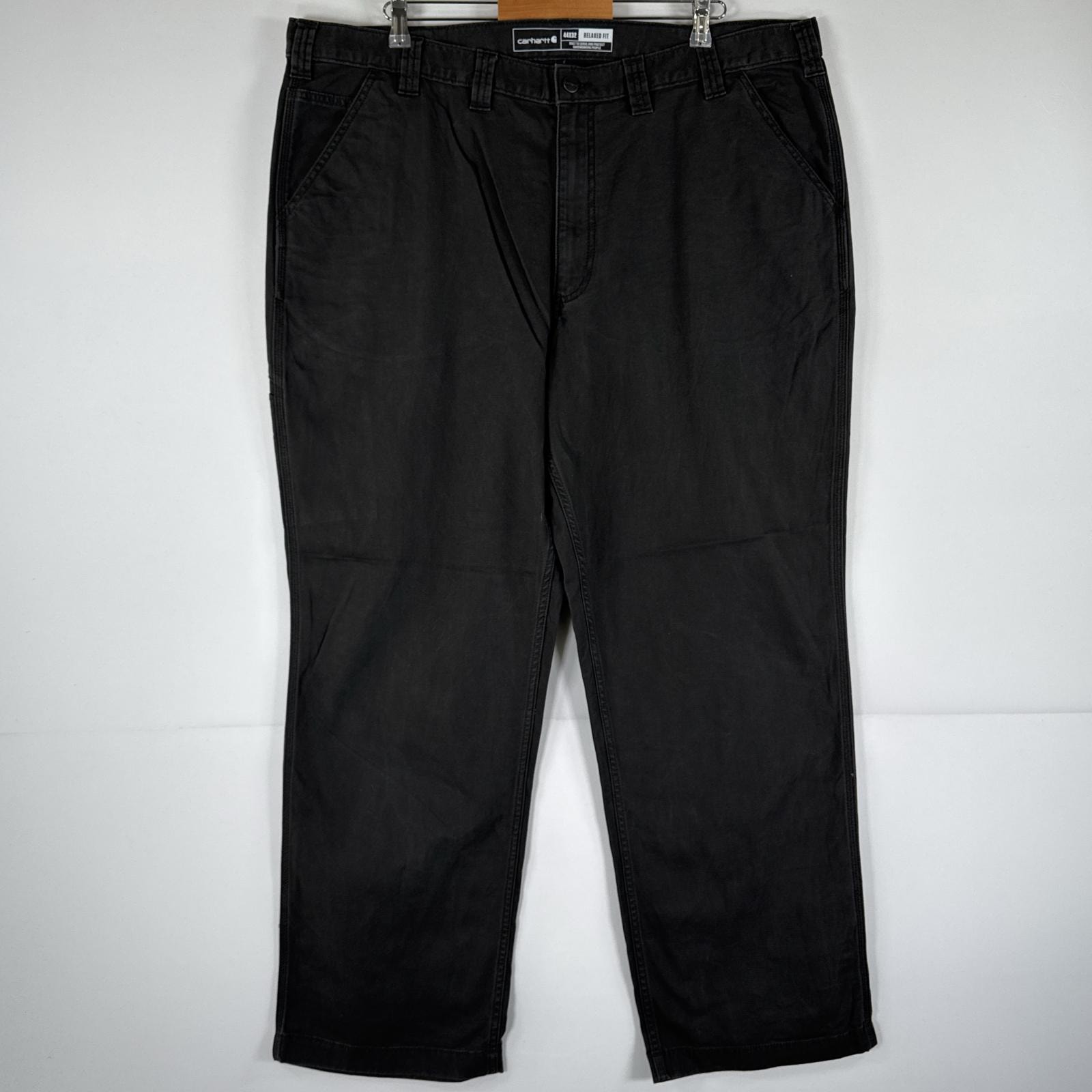 古着 カーハート Carhartt ワークパンツ ダック ペインターパンツ 作業着 ワンポイント ロゴ 大きいサイズ w44 L32  グレー メンズ