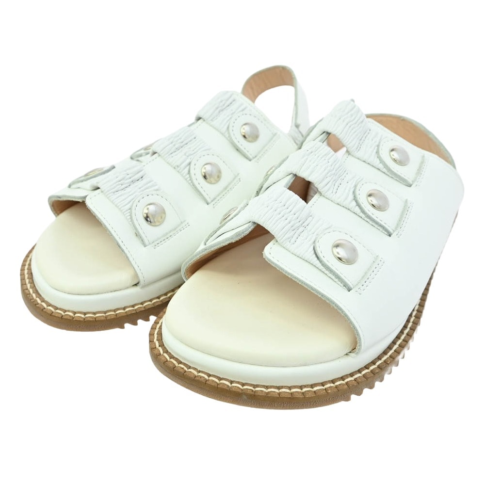 tricot COMME des GARCONS トリココムデギャルソン サンダル レザー ストラップ サンダル ホワイト ホワイト系 23.5cm【中古】