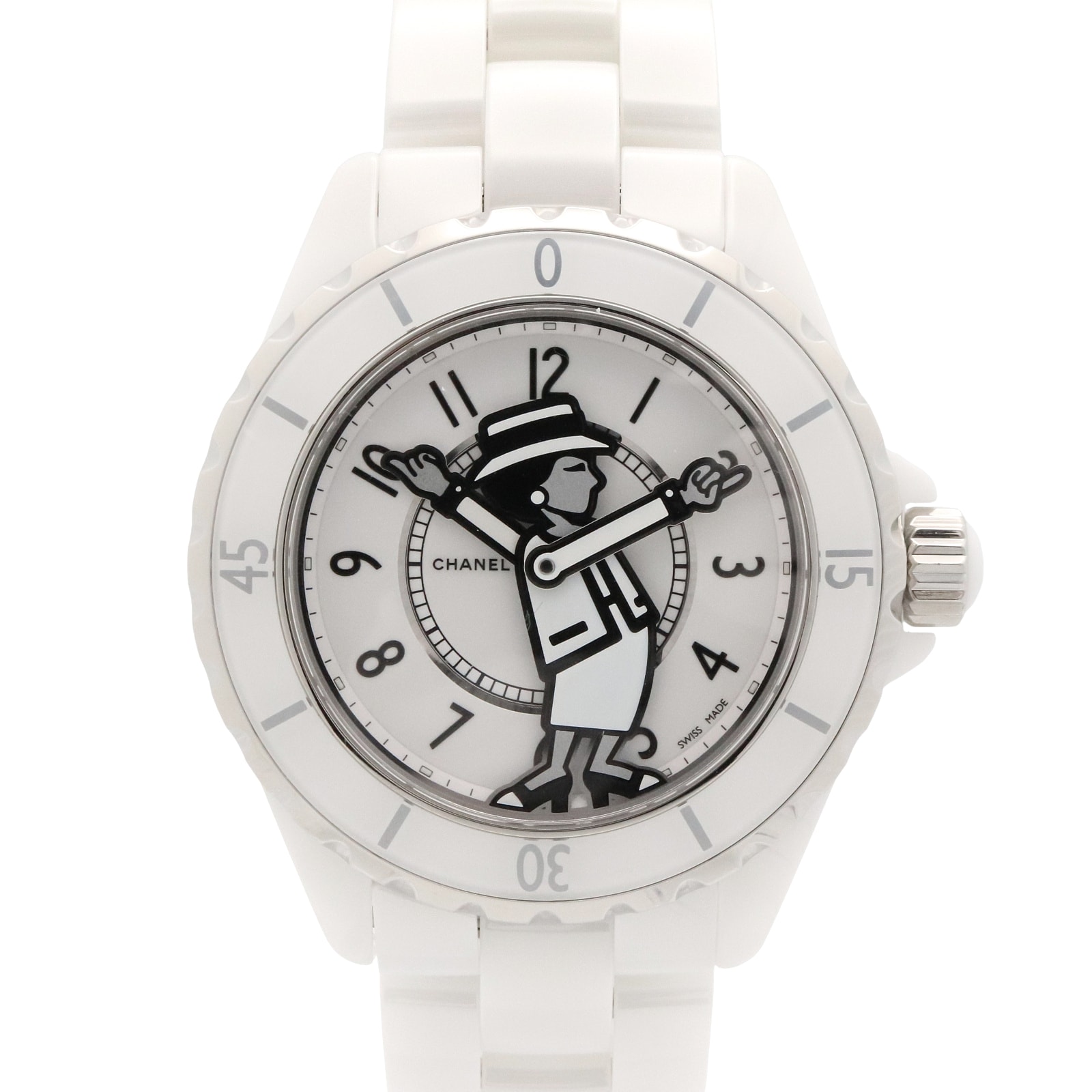 シャネル CHANEL J12 マドモアゼル 腕時計 時計 セラミック メンズ ホワイト系 H5241 【中古】