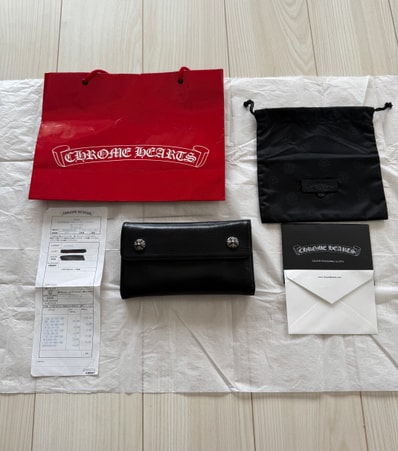 付属品完備/値下げ交渉可能 / 正規品!CHROME HEARTS クロムハーツ ウェーブ WAVE ウォレット 財布