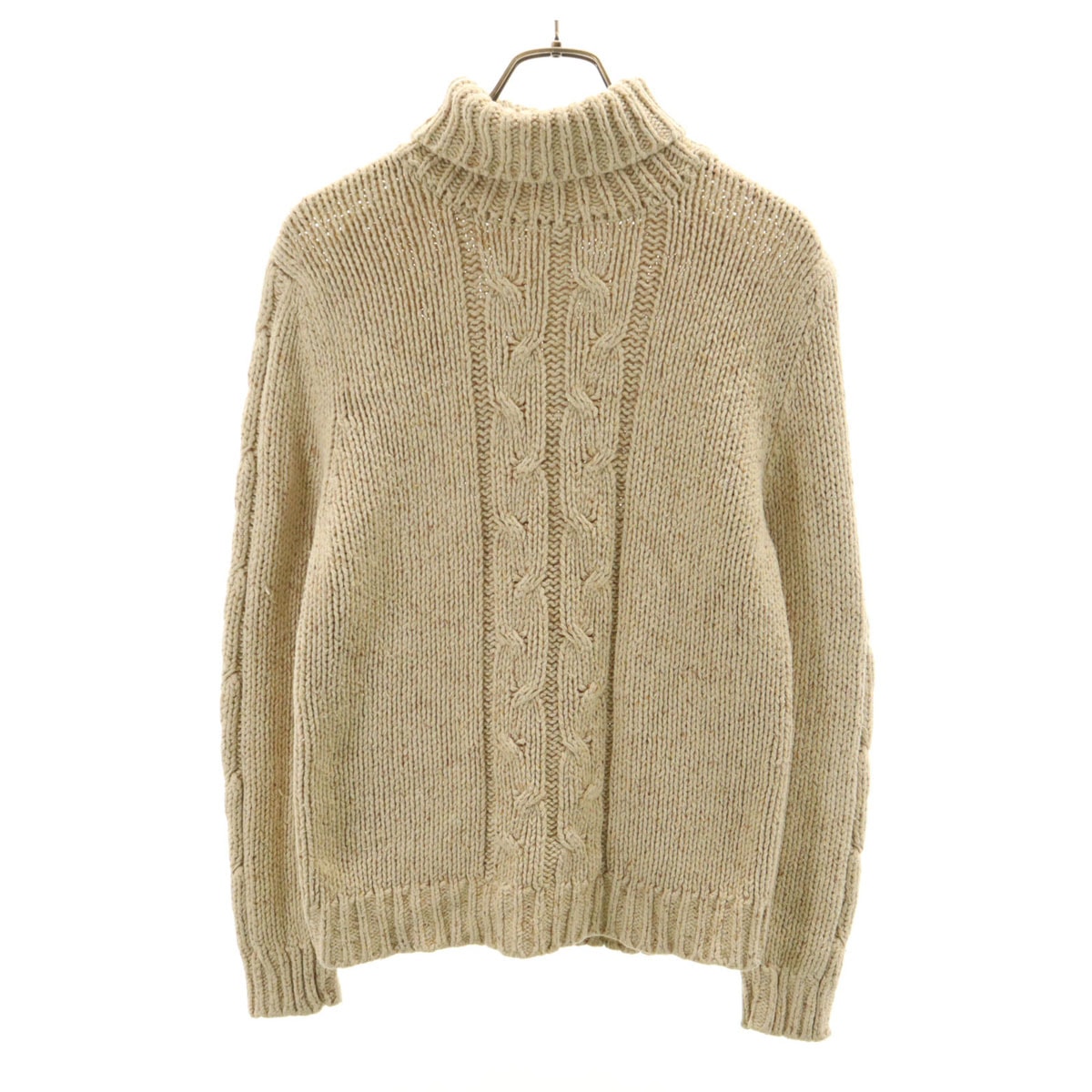 GAP ギャップ 長袖 タートルネック セーター M ベージュ ケーブルニット
