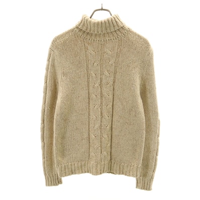 GAP ギャップ 長袖 タートルネック セーター M ベージュ ケーブルニット