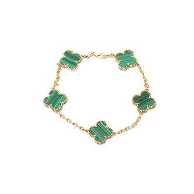 ヴァンクリーフアンドアーペル Van Cleef & Arpels ヴァンクリーフ&アーペル アルハンブラ5モチーフ マラカイト Au750/箱証明書付属 ブレスレット【中古】