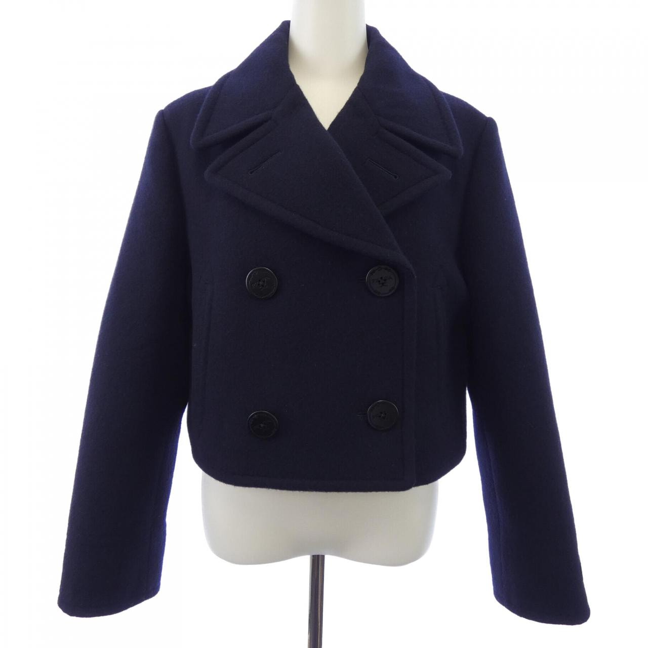 PRADA Women's Double-Breasted Cloth Peacoat "Navy"