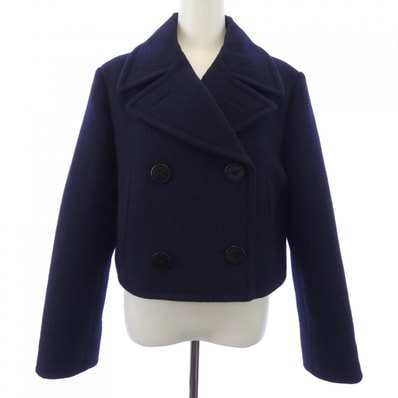 PRADA Women's Double-Breasted Cloth Peacoat "Navy"