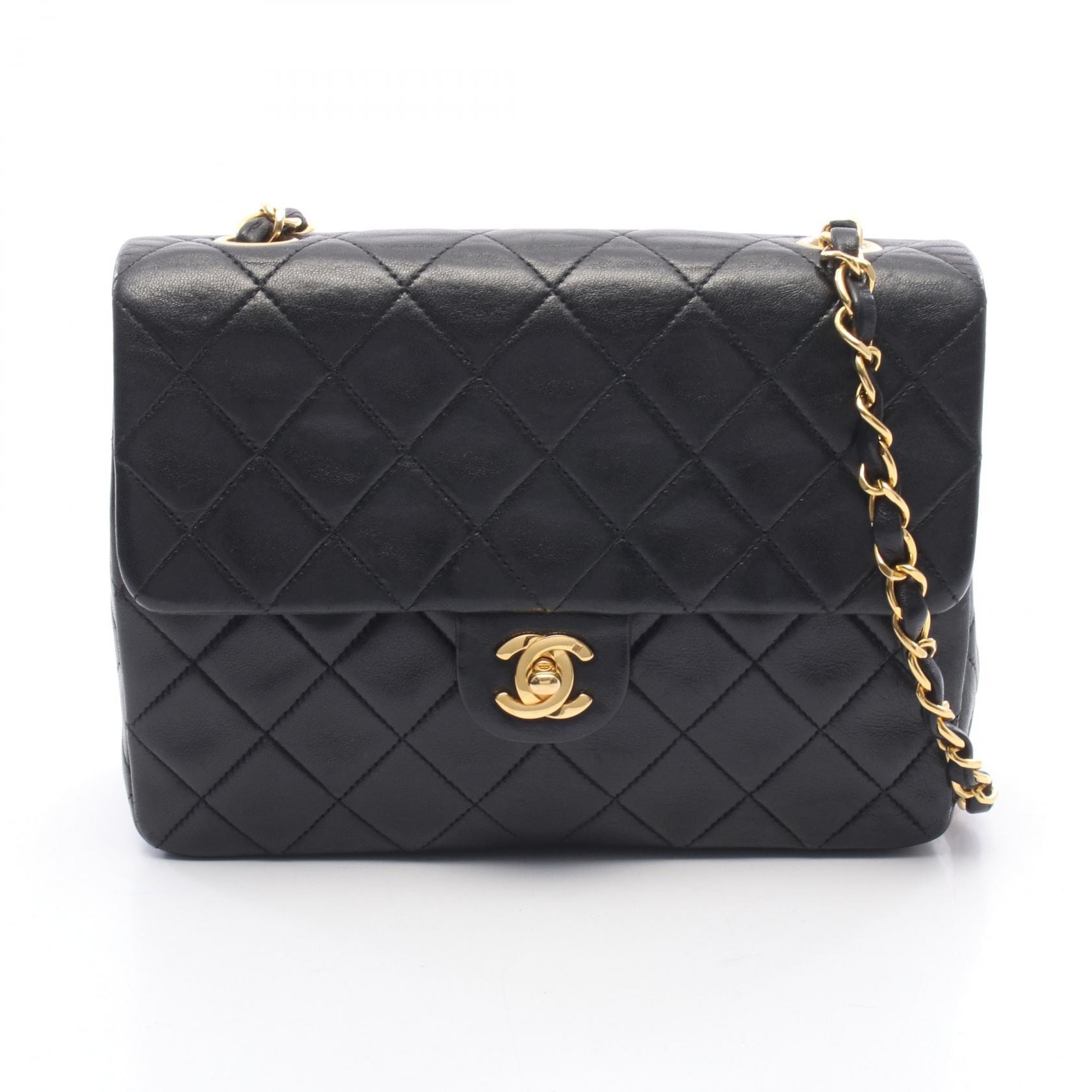 シャネル CHANEL ミニマトラッセ20 ショルダーバッグ バッグ ラムスキン(羊革) レディース ブラック系 【中古】