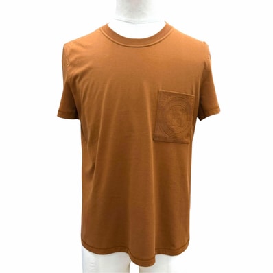 極美品 エルメス 半袖Tシャツ ブラウン メンズ 44 3H4614DL