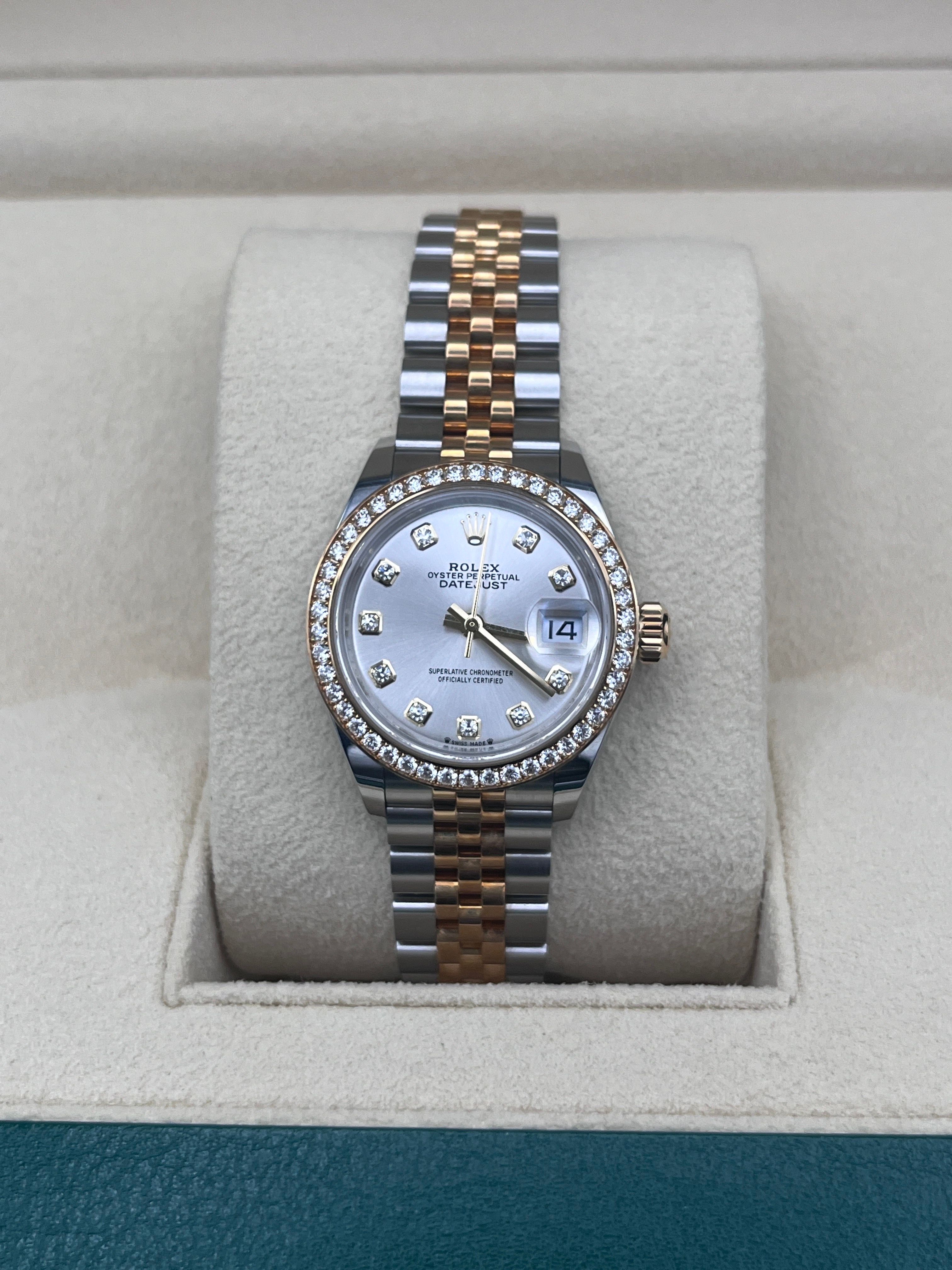 279383RBR レディデイトジャストダイヤモンド入りシルバーオイスター