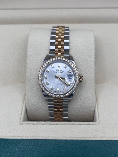 279383RBR レディデイトジャストダイヤモンド入りシルバーオイスター