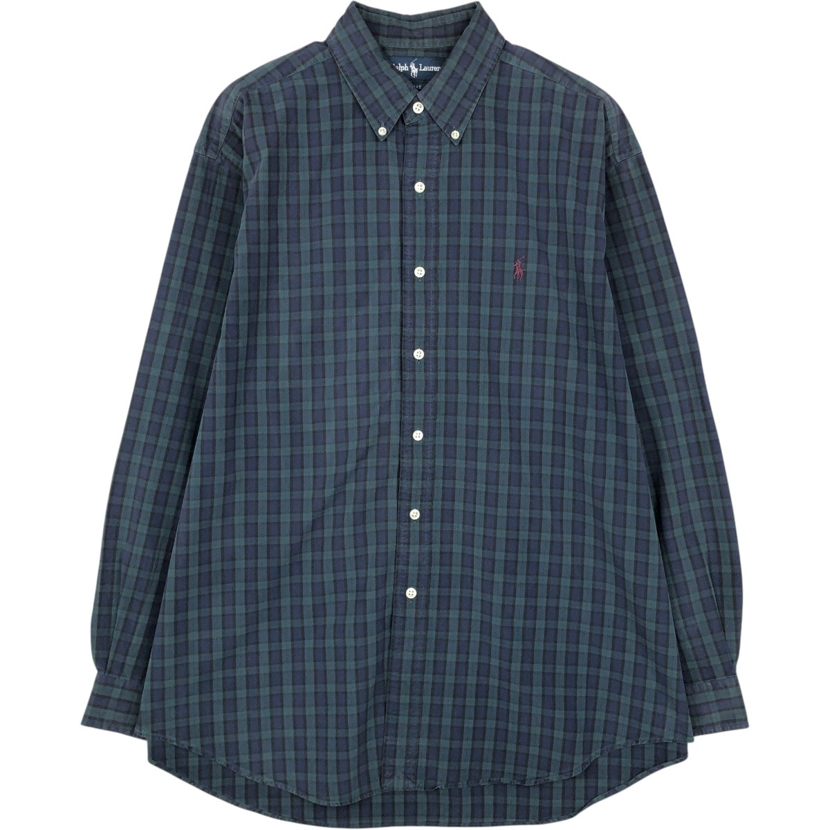 古着 ラルフローレン Ralph Lauren BLAKE 長袖 ボタンダウンチェックシャツ メンズL相当/eaa676584