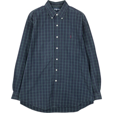 古着 ラルフローレン Ralph Lauren BLAKE 長袖 ボタンダウンチェックシャツ メンズL相当/eaa676584
