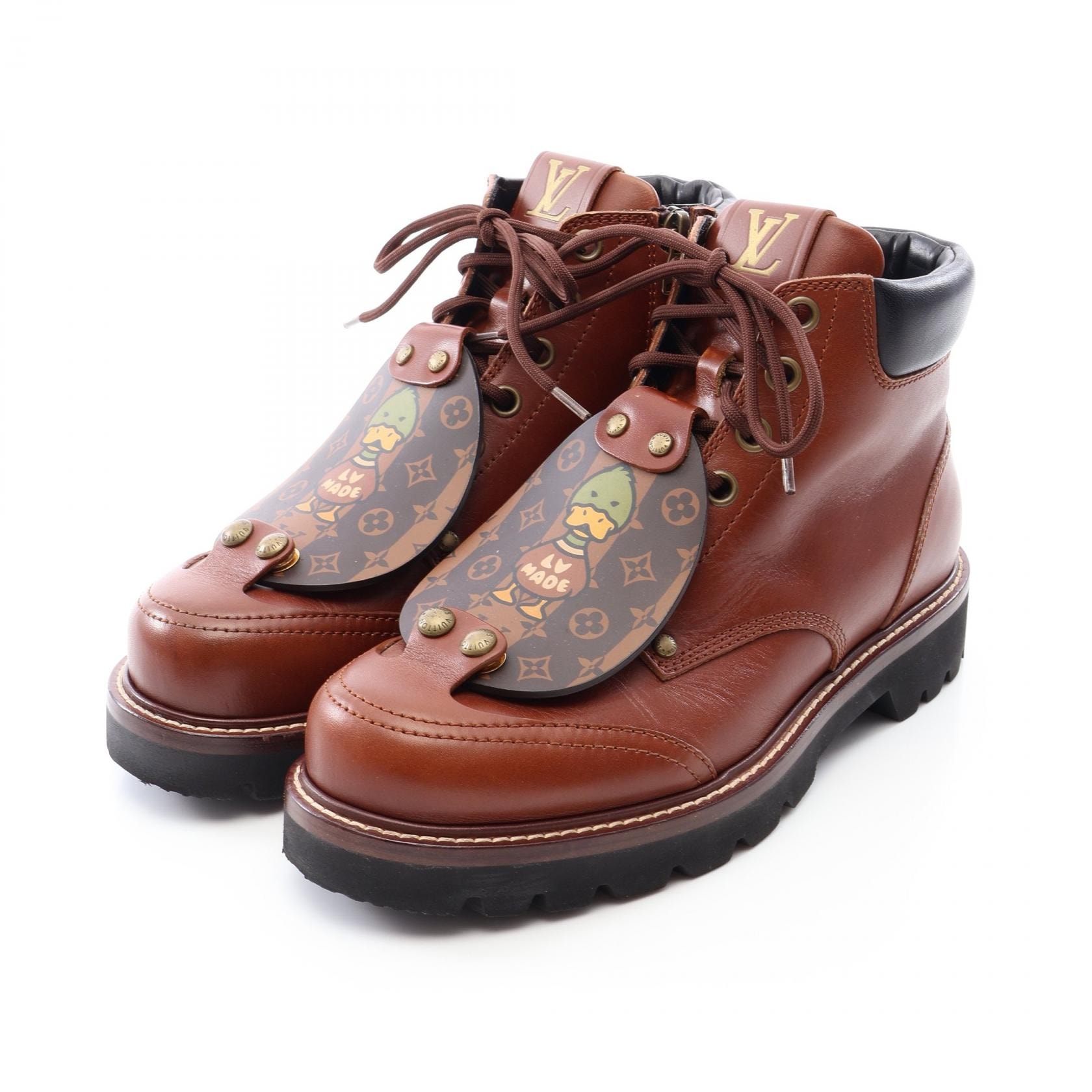 ルイ・ヴィトン LOUIS VUITTON LOUIS VUITTON × NIGO オーベルカンフライン ブーツ 靴 レザー メンズ ブラウン系 【中古】
