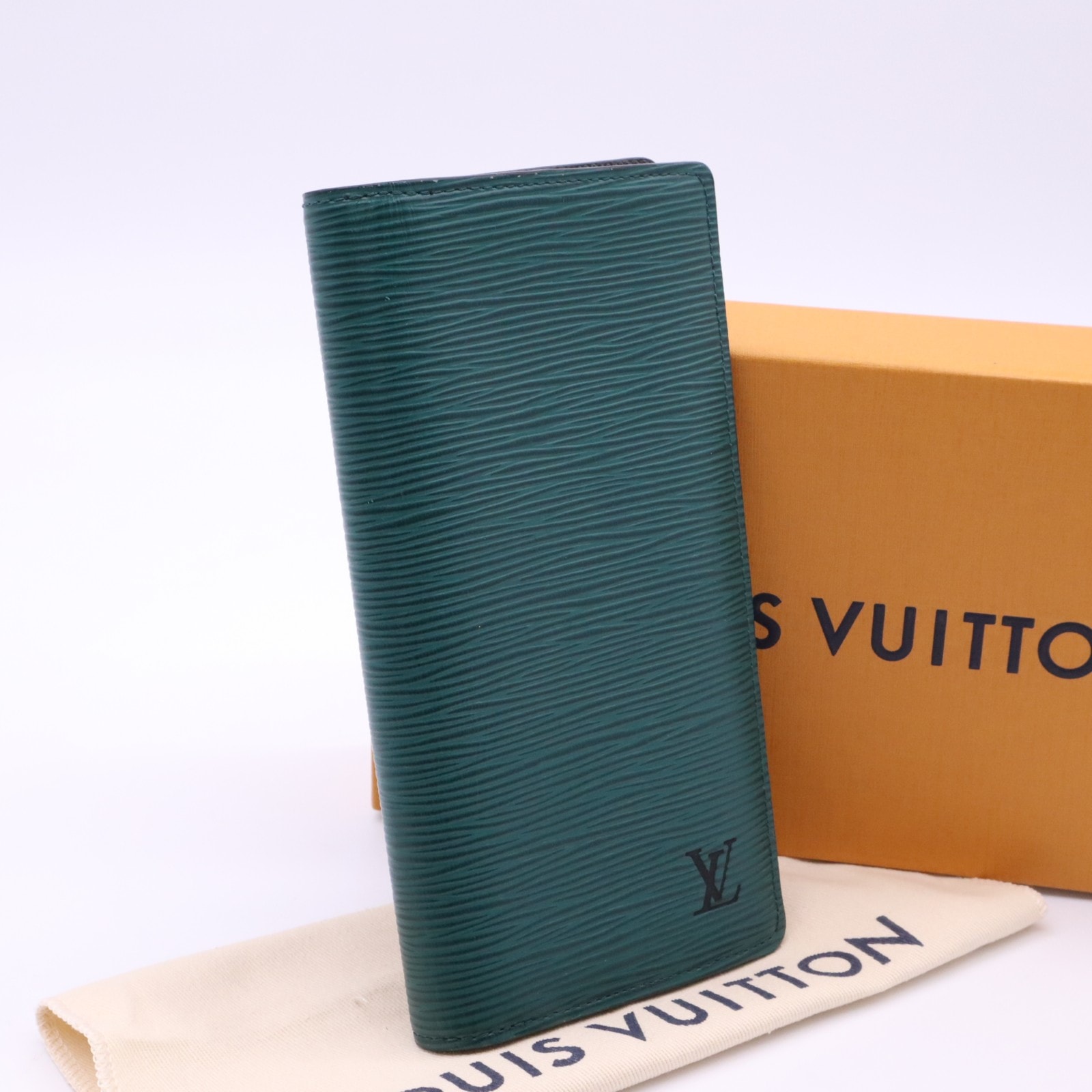 美品 LOUIS VUITTON ルイ・ヴィトン エピ×モノグラム エクリプス ポルトフォイユ ブラザ M81372 長財布 グリーン ブラック グレー グレインレザー コーティングキャンバス メンズ