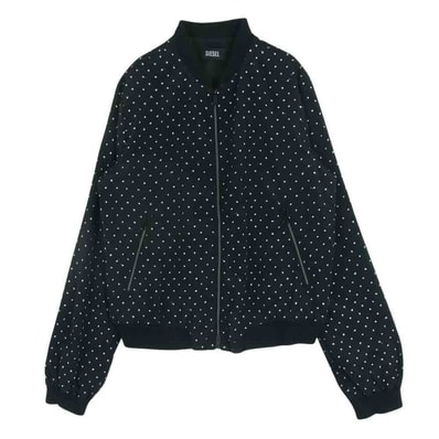 DIESEL ディーゼル ジャケット 染みドット柄 ポリエステル ジップアップ ジャケット インド製 ブラック系【中古】