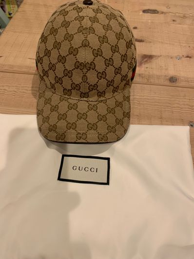 GUCCI Original GG Canvas Baseball Hat With Web "Beige/Ebony"