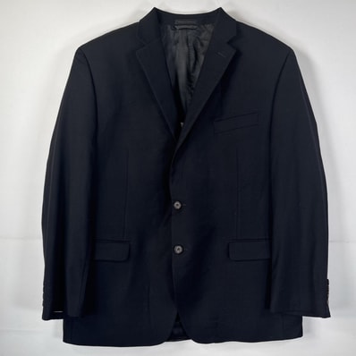 古着 ラルフローレン RALPH LAUREN テーラードジャケット ブレザー スーツ ウール 44R ブラック メンズ