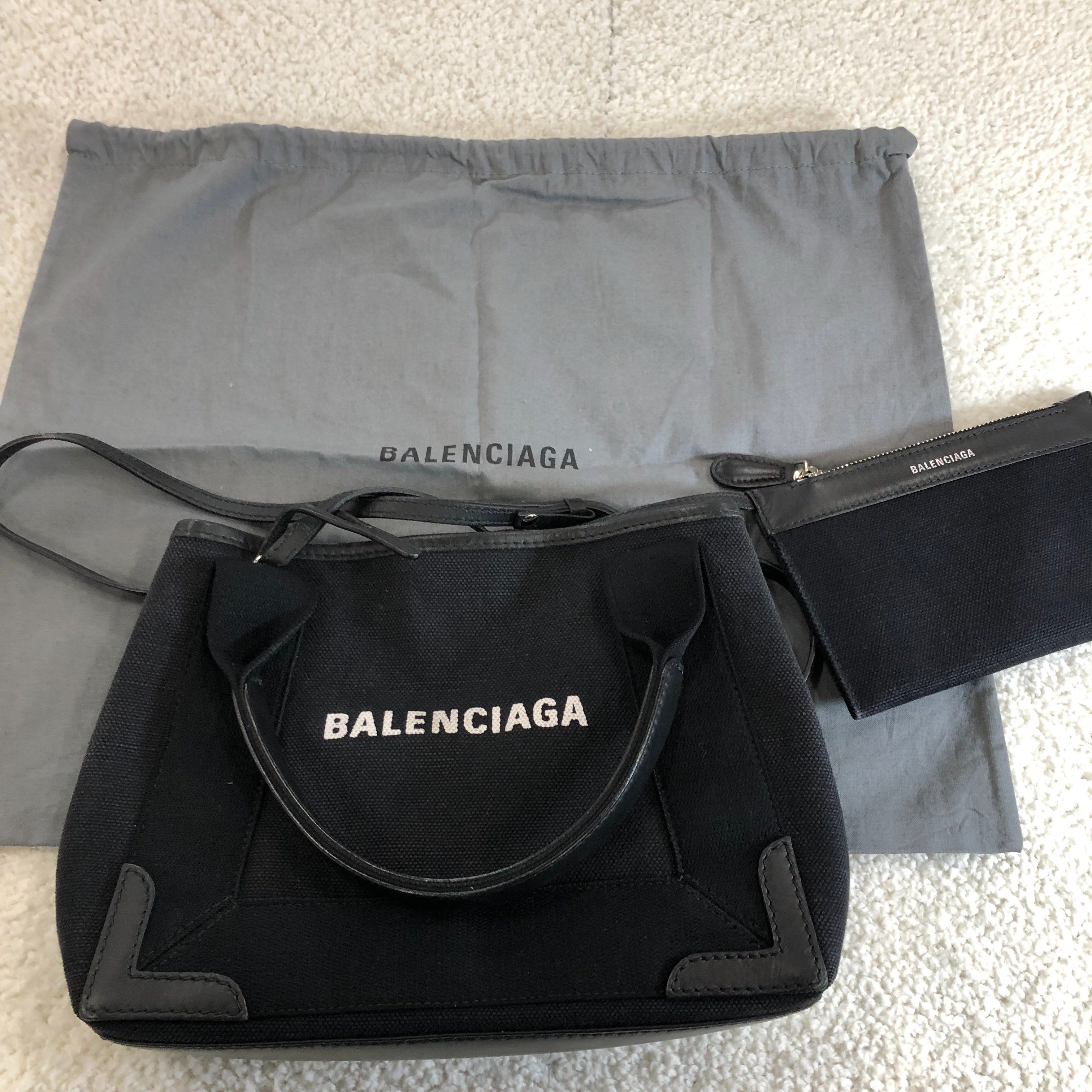 バレンシアガ ネイビーカバスXS ブラック ハンドバッグ