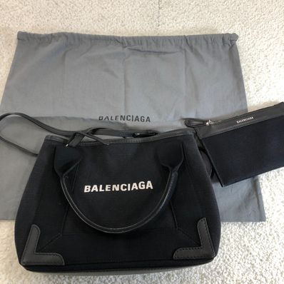 バレンシアガ ネイビーカバスXS ブラック ハンドバッグ