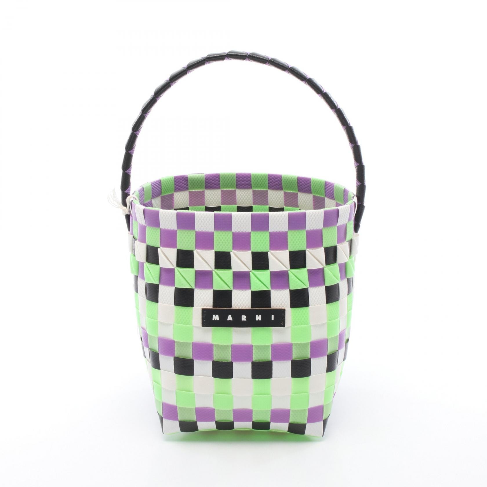 マルニ MARNI ポッドキッドバッグ ハンドバッグ バッグ レザー ポリプロピレン レディース グリーン系 / パープル系 / マルチカラー M00332M00IW0M536 【中古】