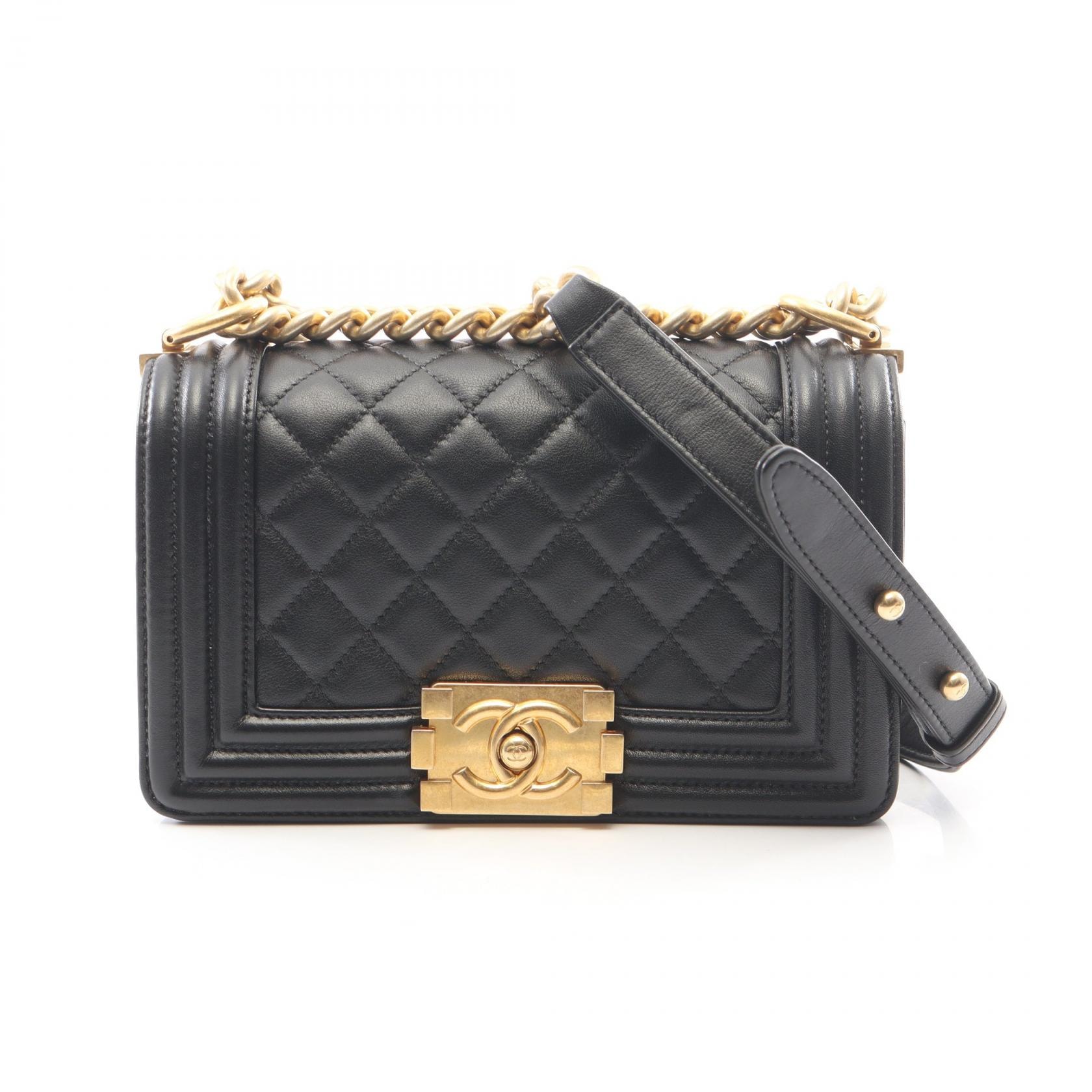 シャネル CHANEL ボーイシャネル スモール ショルダーバッグ バッグ ラムスキン(羊革) レディース ブラック系 A67085 【中古】
