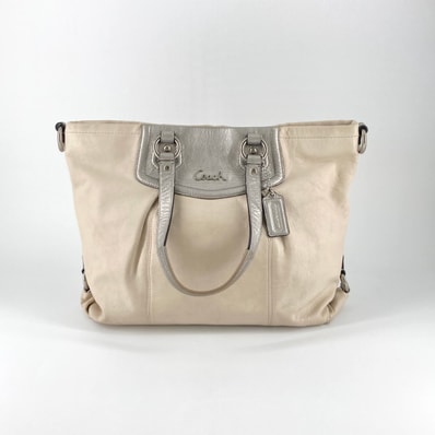 COACH(コーチ) F21482 2Way トートバッグ ホワイト、シルバー