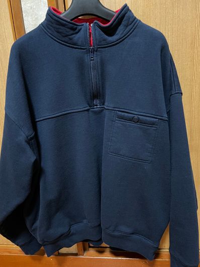 Supreme Washed Half Zip Pullover "Navy"