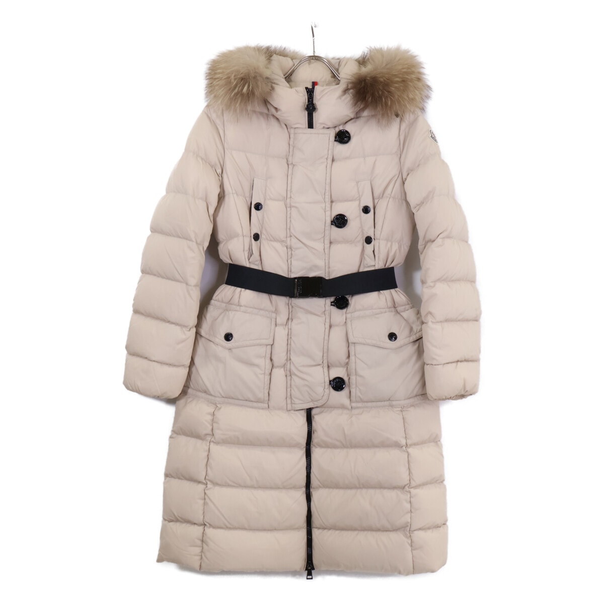モンクレール A20934982025 GENEVRIETTE ベルト/ファー付 フーディダウン 00
