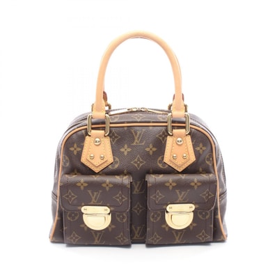 ルイ・ヴィトン LOUIS VUITTON マンハッタンPM モノグラム ハンドバッグ バッグ PVCコーティングキャンバス レザー モノグラム レディース ブラウン系 M40026 【中古】