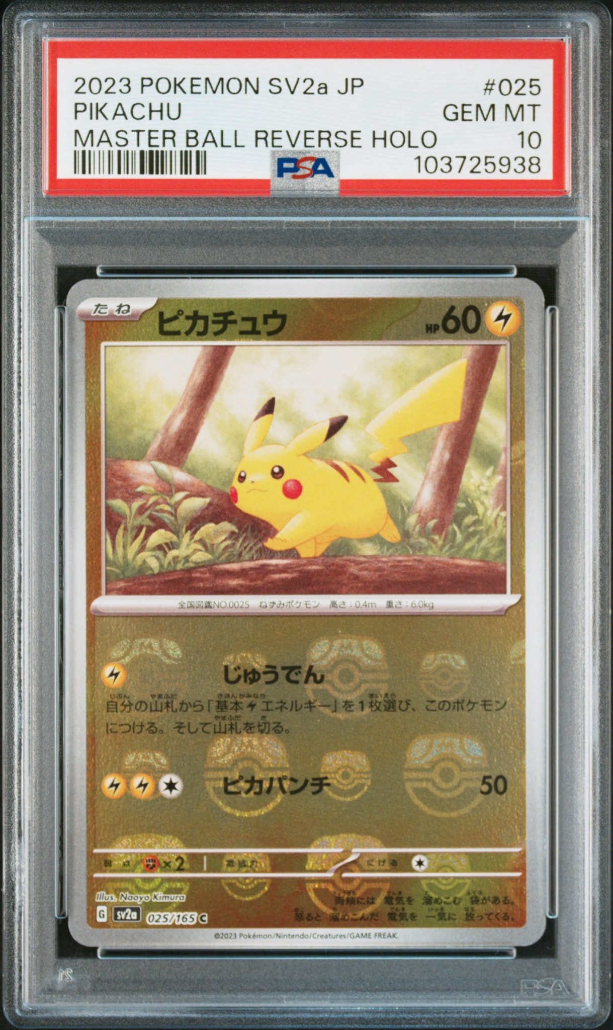 ピカチュウ C: マスターボールミラー (マスボピカチュウ) [SV2a 025/165](強化拡張パック「ポケモンカード151」)