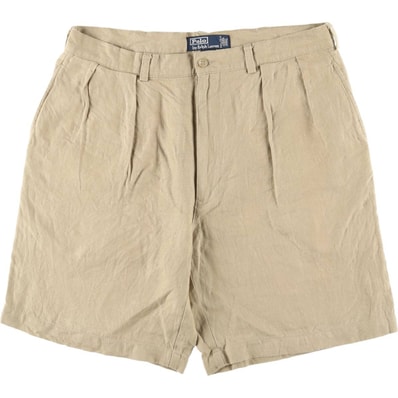 古着 ラルフローレン Ralph Lauren POLO by Ralph Lauren TYLER SHORT ツータック リネンショーツ ショートパンツ メンズw35相当/eaa417702