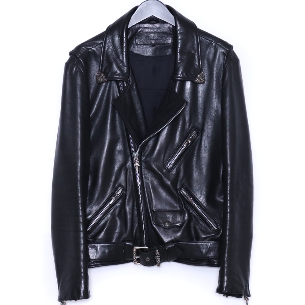 D (傷や汚れあり)】CHROME HEARTS オールド JJ DEAN レザーダブル