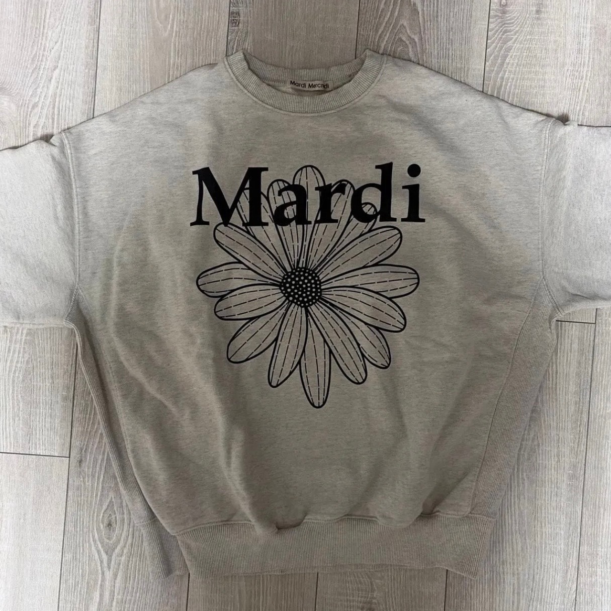 Mardi Mercredi Sweatshirt Flowermardi "Oatmeal Black"
