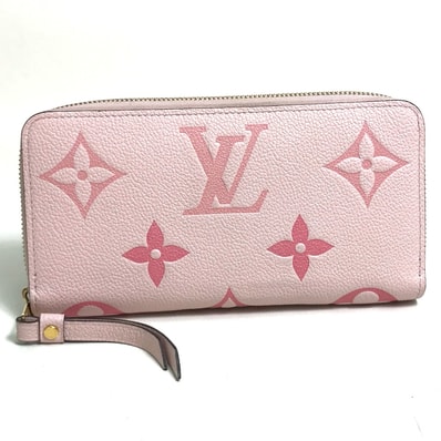 ルイヴィトン LOUIS VUITTON バイ・ザ・プール M80403 モノグラムアンプラント ジッピーウォレット 長財布 モノグラムアンプラントレザー ブトンドローズ ピンク